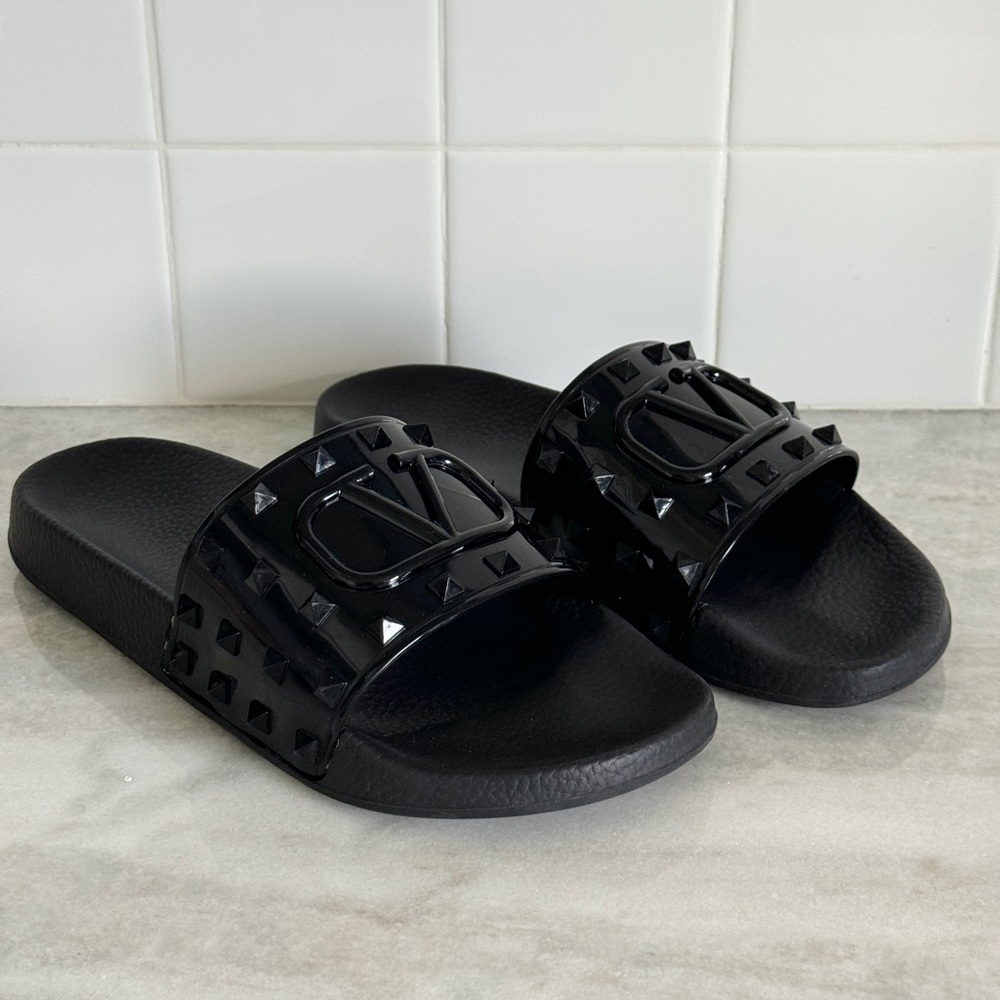 Valentino Rockstud Slide Sandal